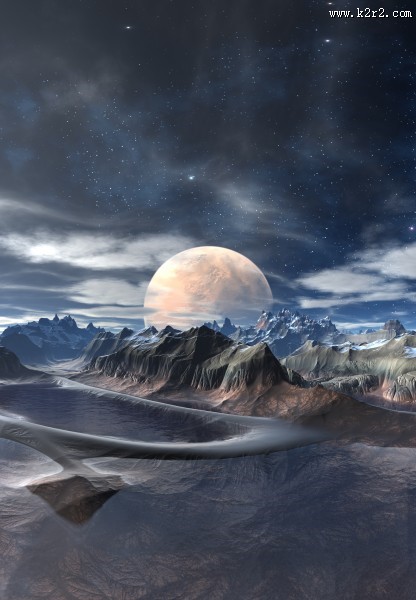 月球山脉景色图片