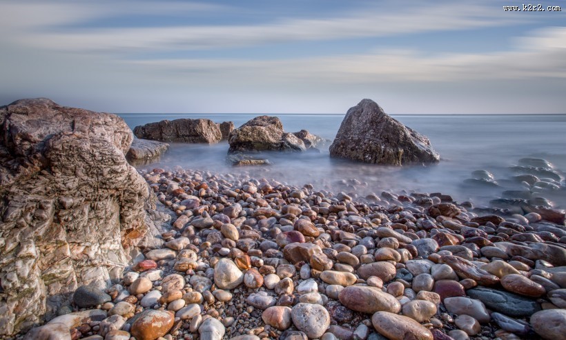 冬天的大海风景图片