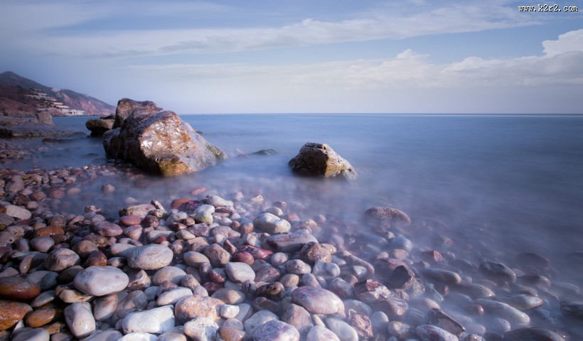 冬天的大海风景图片