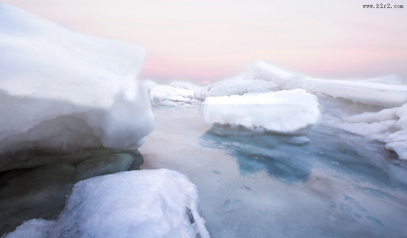 冬天的大海风景图片