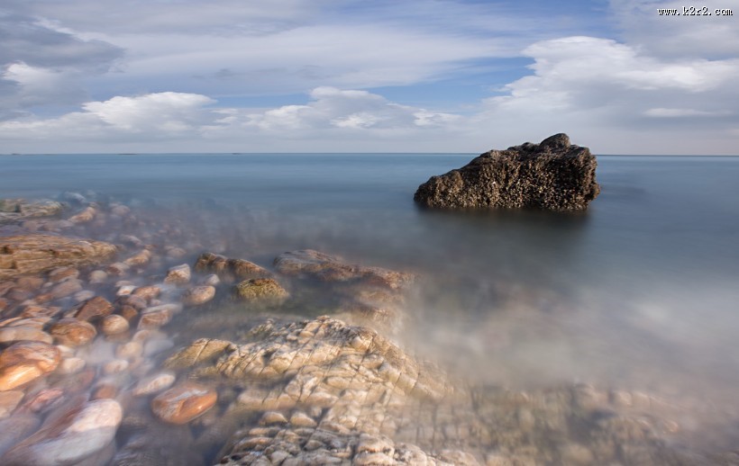 冬天的大海风景图片