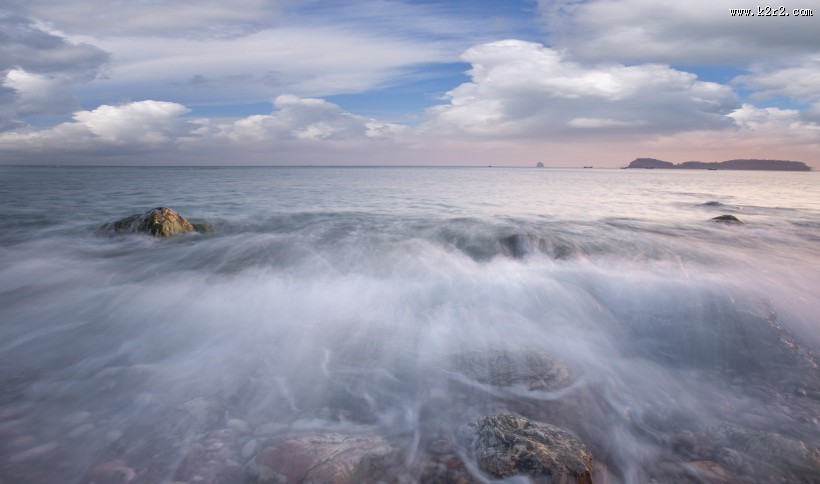 冬天的大海风景图片