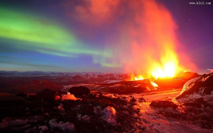 壮丽火山风景图片