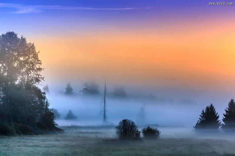 唯美晨雾风景图片大全