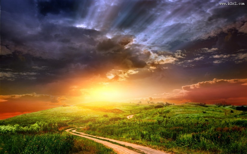 灿烂朝霞风景图片