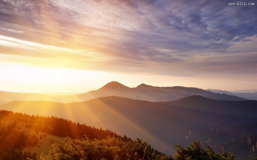 灿烂朝霞风景图片