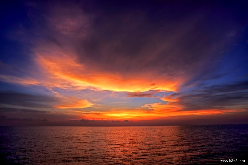 海边晚霞风景图片