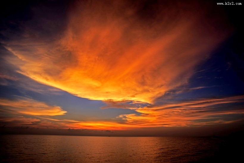 海边晚霞风景图片