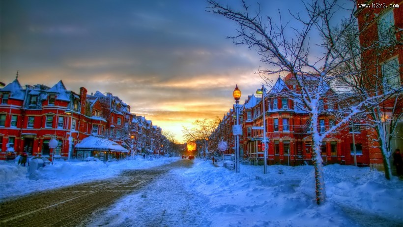 初雪唯美风景图片