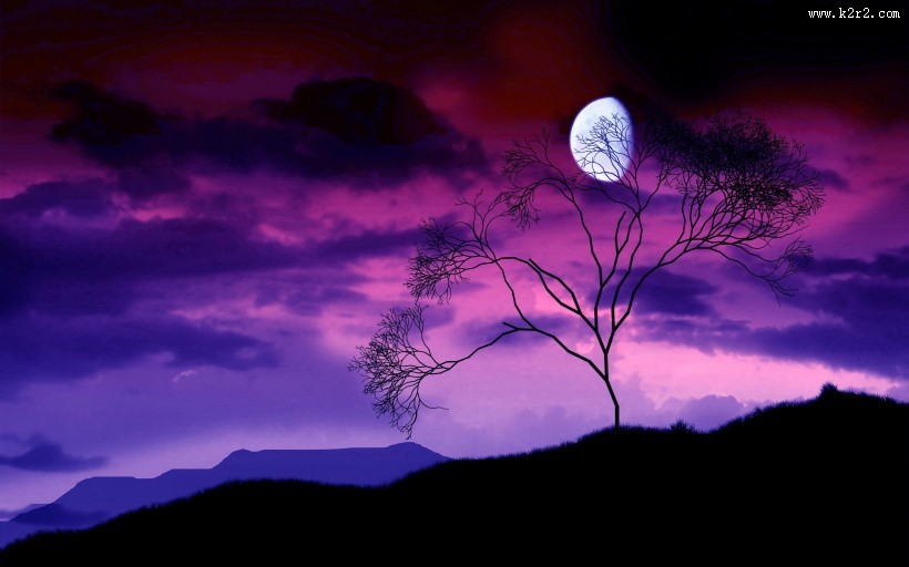 星空中的月亮和宇宙中的月球图片