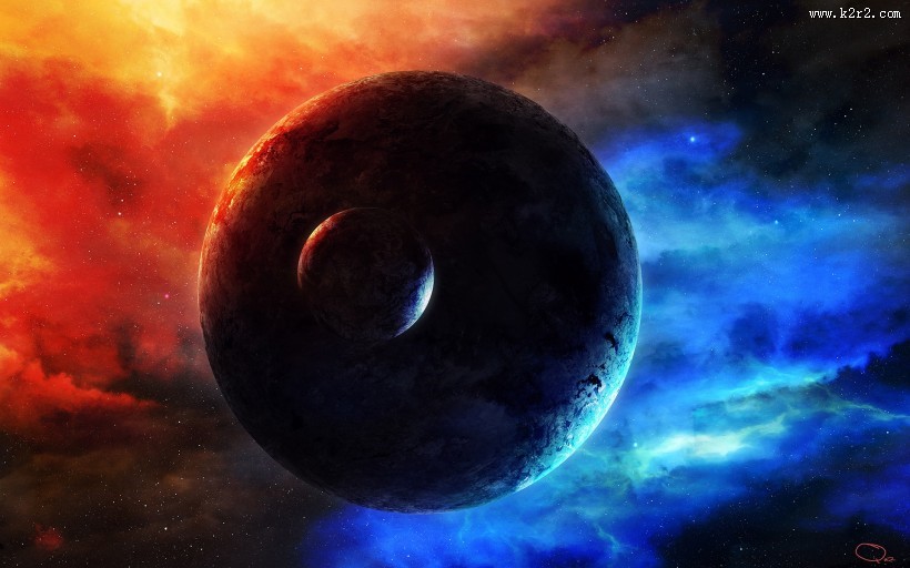 星空中的月亮和宇宙中的月球图片