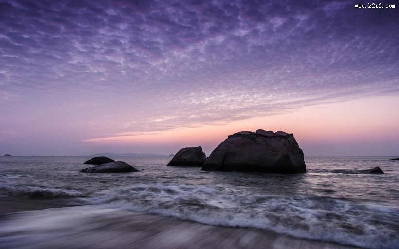 唯美大海晚霞风景图片