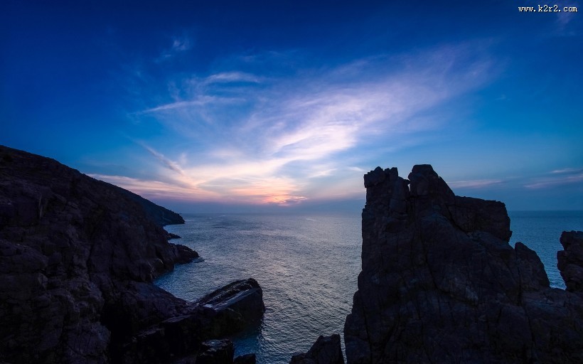 唯美大海晚霞风景图片