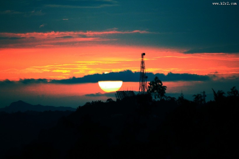 红色的朝霞风景图片