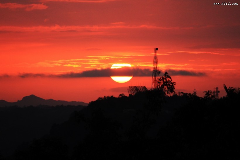 红色的朝霞风景图片