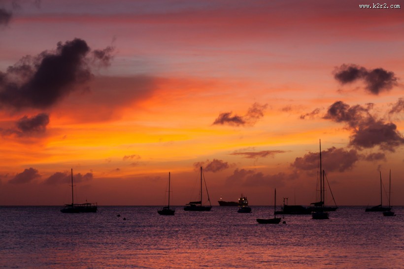红色的朝霞风景图片