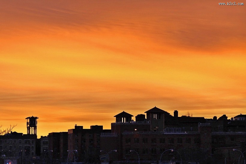红色的朝霞风景图片
