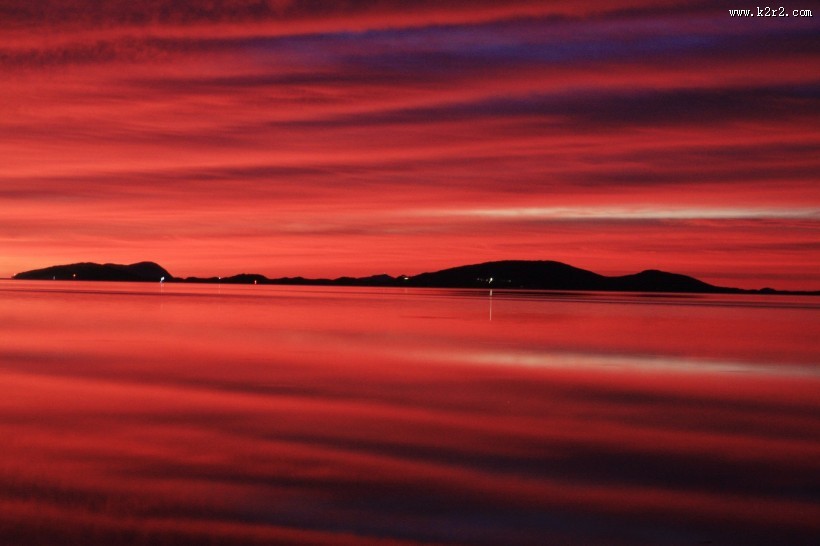 红色的朝霞风景图片