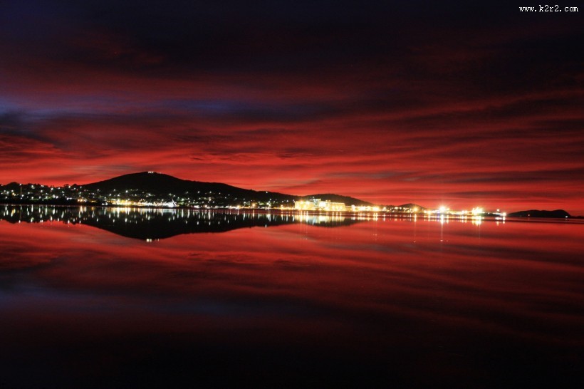 红色的朝霞风景图片