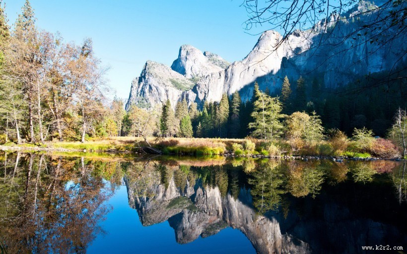 自然风光水中倒影图片