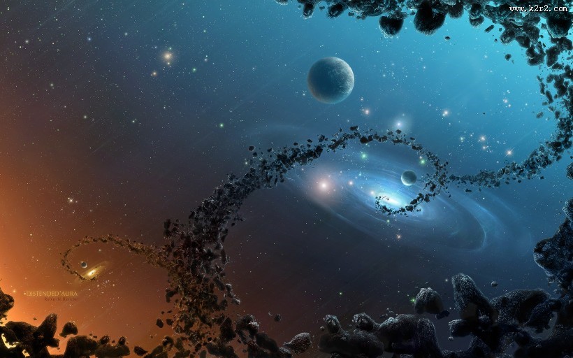 蓝色基调星空图片