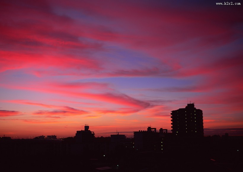 夕阳下的云彩图片大全