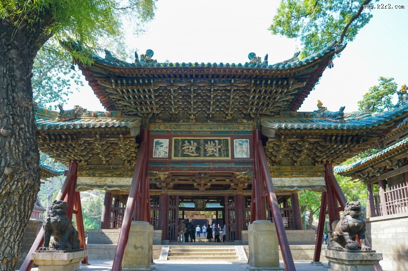 山西晋祠风景区建筑风景图片