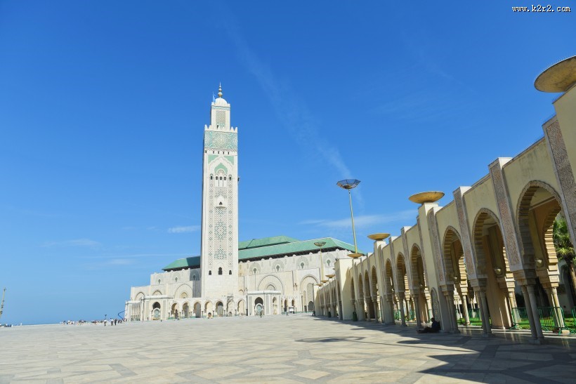 摩洛哥卡萨布兰卡的哈桑二世清真寺建筑风景图片