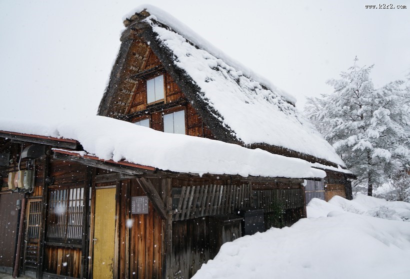 日本白川乡雪景风景图片