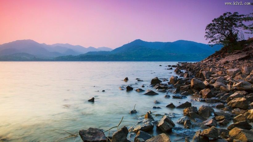 傍晚的钱塘江图片