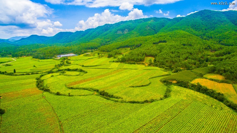 浙江台州航拍弥勒生态山谷风景图片