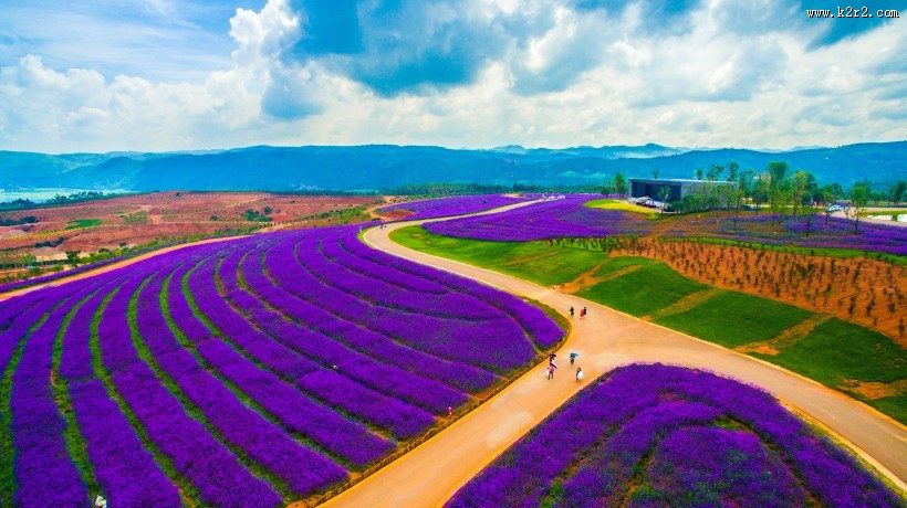 浙江台州航拍弥勒生态山谷风景图片