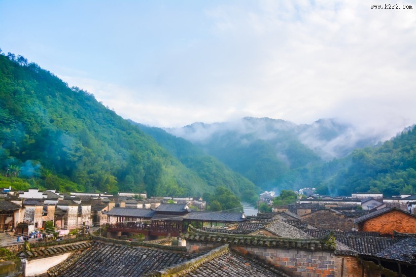 江西瑶里古镇建筑风景图片