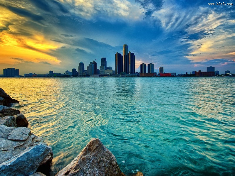 美国密歇根州城市风景图片