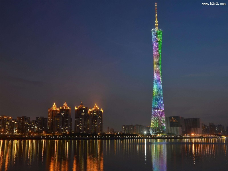 绚丽的广州塔夜景图片