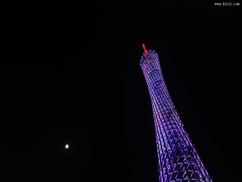 绚丽的广州塔夜景图片