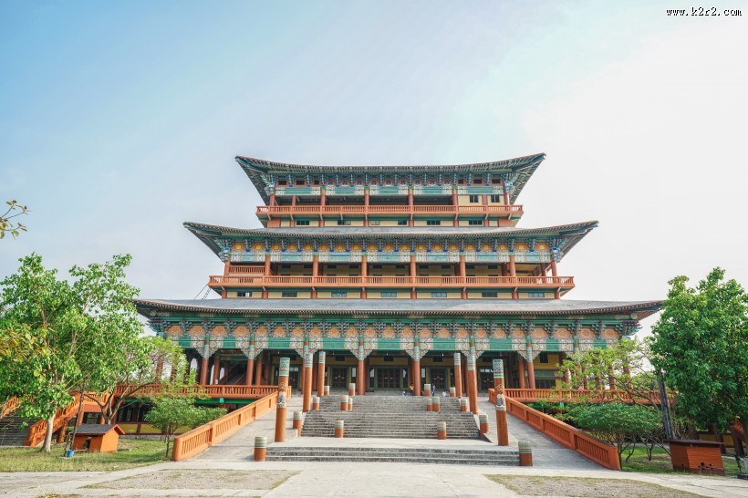 尼泊尔蓝毗尼中华寺中国寺庙建筑风景图片