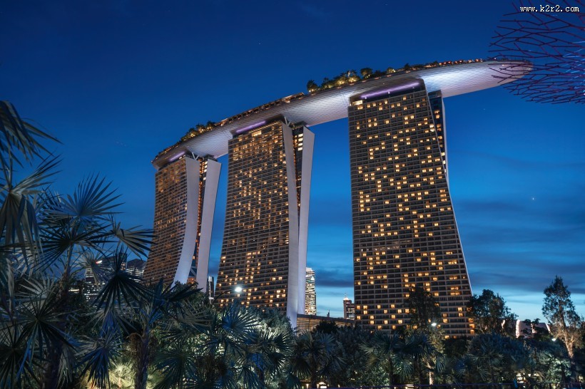 新加坡城市夜景图片大全