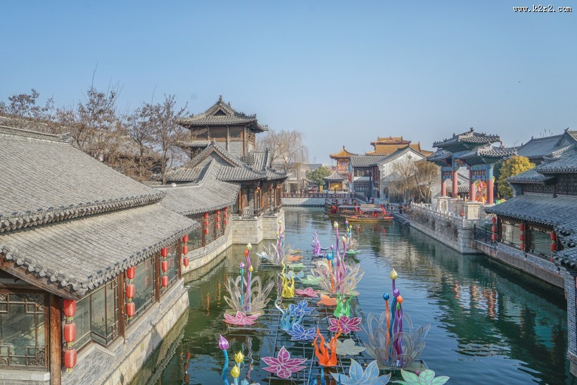 山东枣庄台儿庄水街风景图片