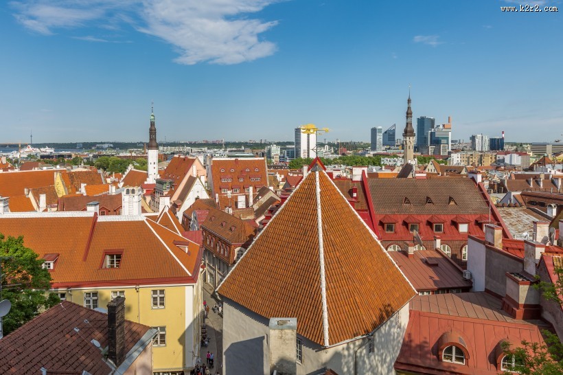 北欧爱沙尼亚首都塔林老城建筑风景图片