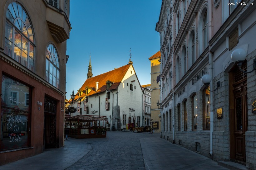 北欧爱沙尼亚首都塔林老城建筑风景图片