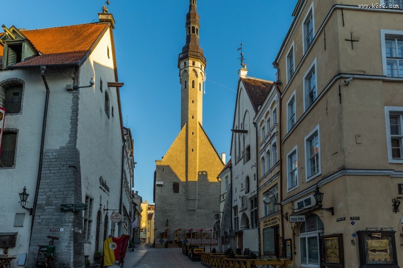 北欧爱沙尼亚首都塔林老城建筑风景图片