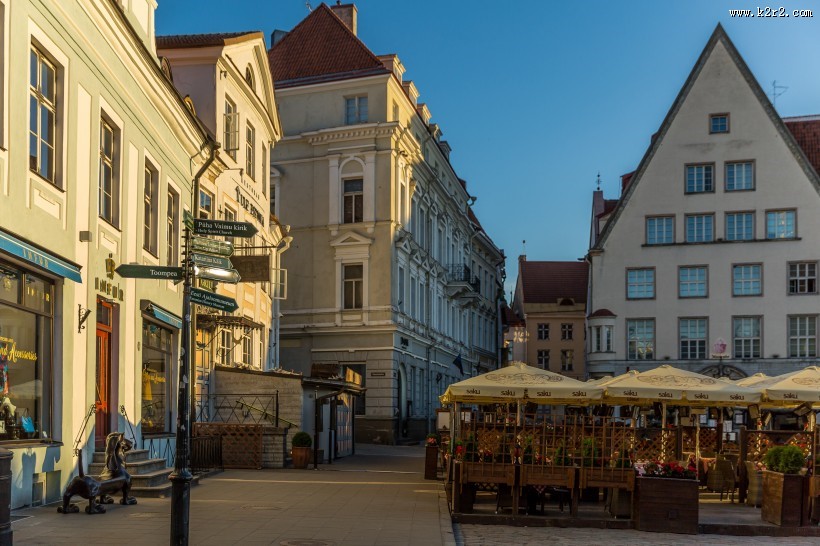 北欧爱沙尼亚首都塔林老城建筑风景图片