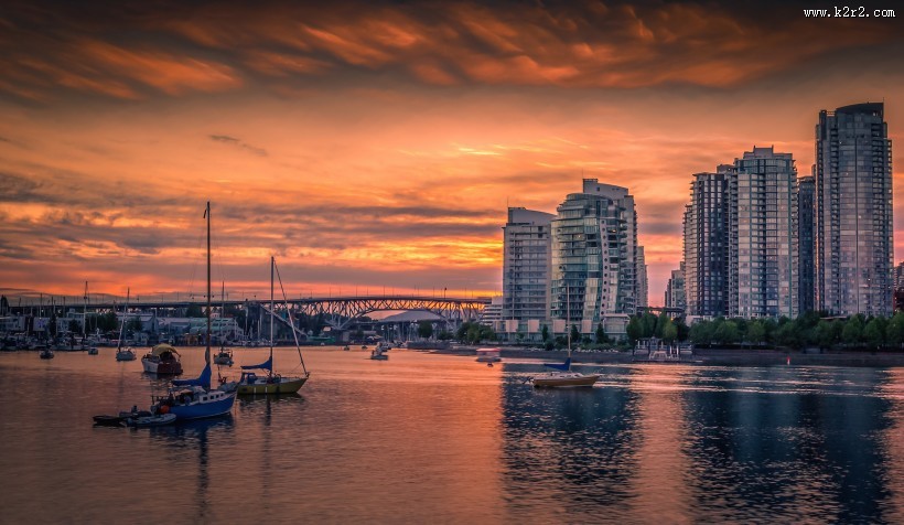 加拿大温哥华福尔斯溪港湾风景图片