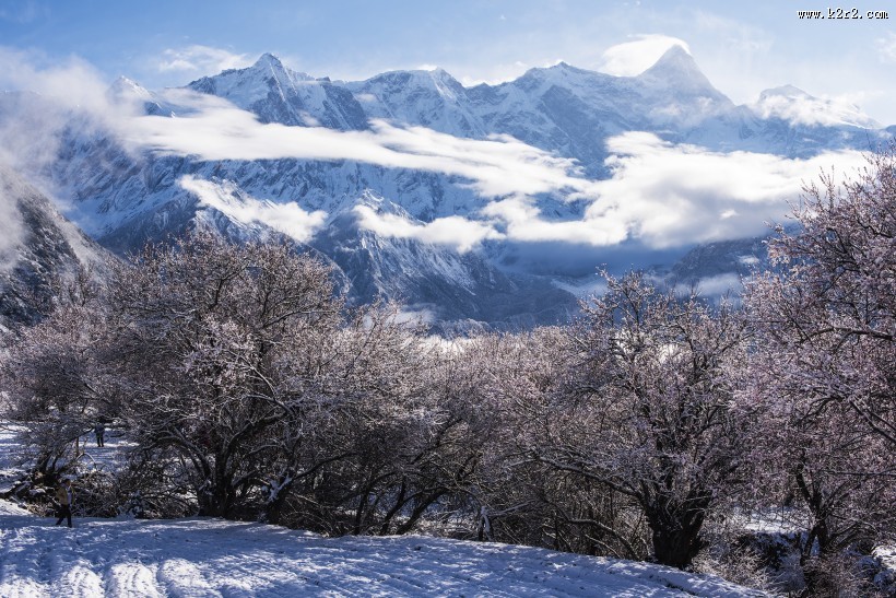 雪后的索松村风景图片
