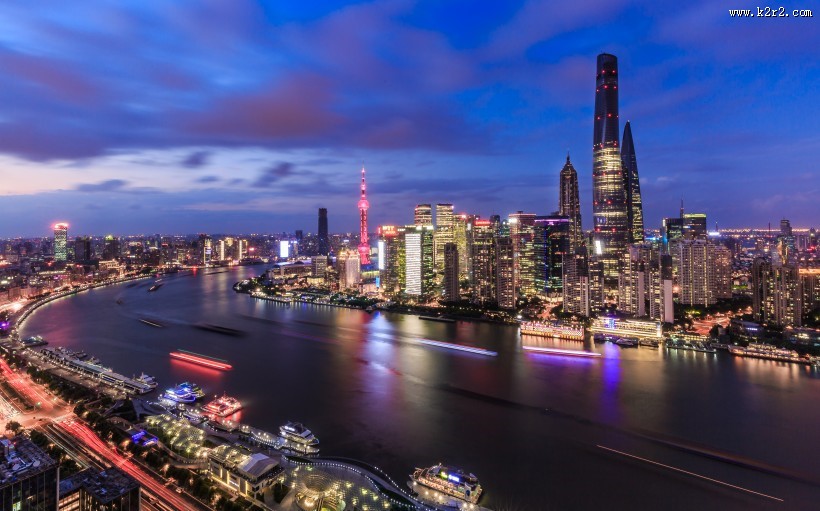 上海陆家嘴日出风景图片