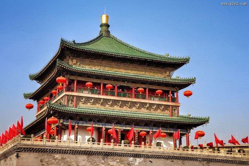 陕西西安古城墙建筑风景图片大全