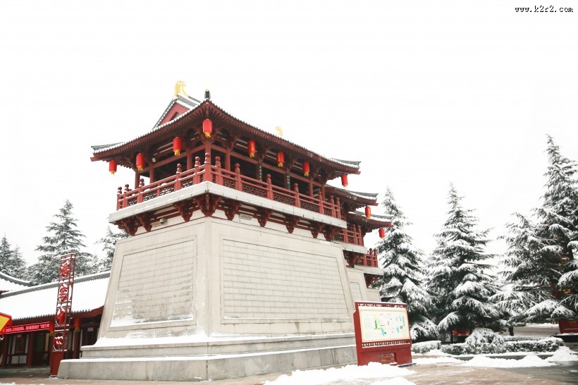 陕西西安雪景图片