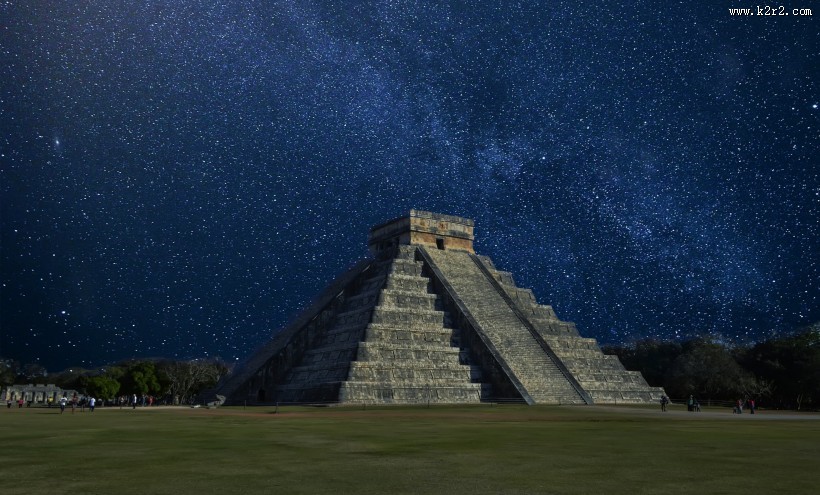 北美洲玛雅建筑图片 库库尔坎金字塔图片