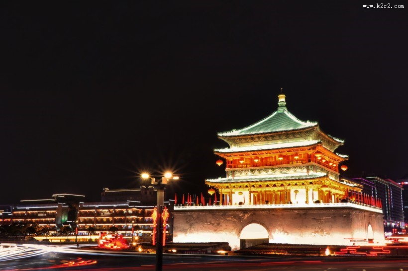 陕西西安古城墙建筑风景图片